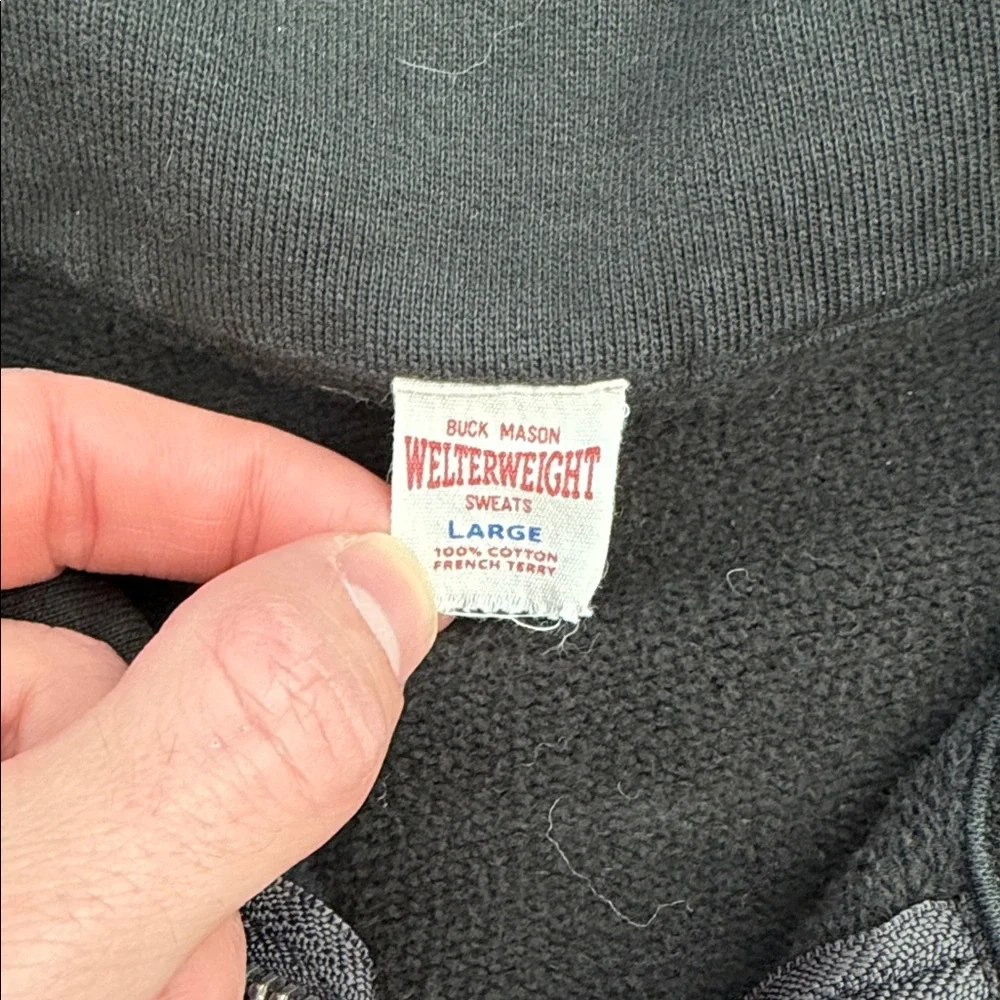 Men's Buck Mason Black Half-Zip Sweater - Picture 2 of 3